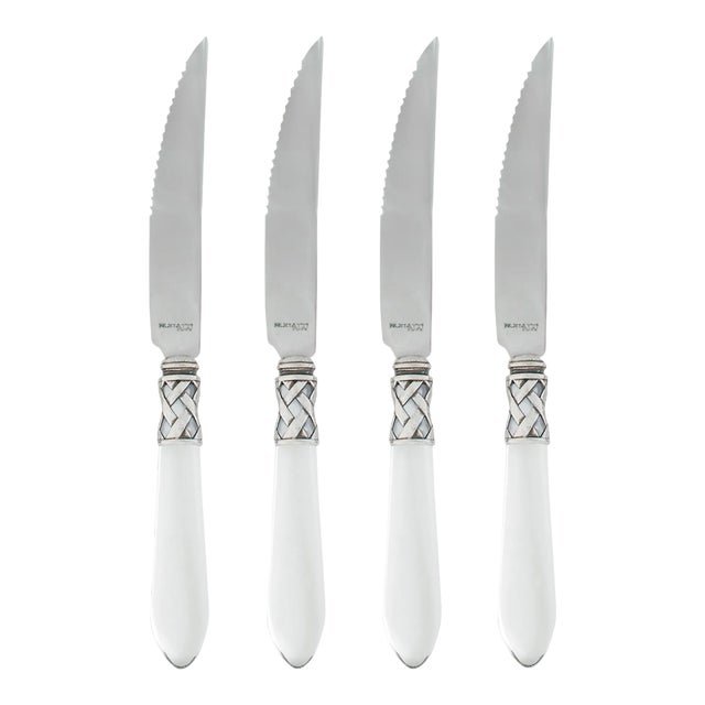 VIETRI Aladdin Antique Clear Steak Knives - Set of 4 For Sale