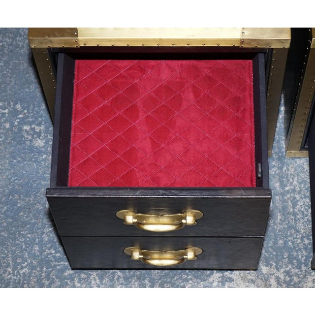 Cumberland Collection Nightstands with Red Velvet Lining from Timothy Oulton, Set of 2 For Sale - Image 14 of 18