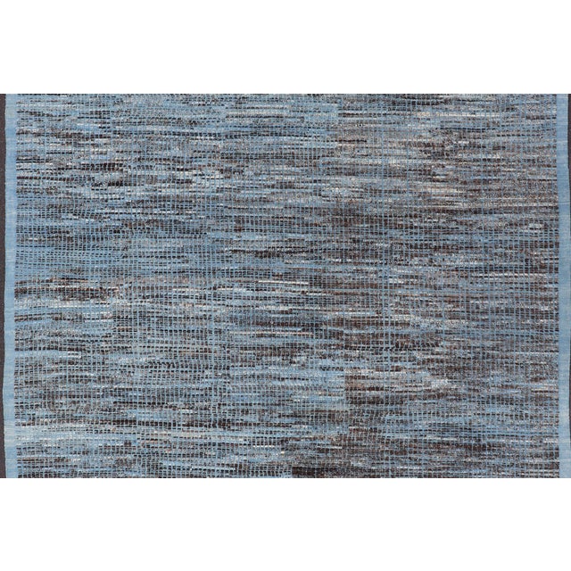 Hi-Low Textured Rug by Keivan Woven Arts, Blue & Charcoal 10'3 X 13'8 For Sale - Image 12 of 16
