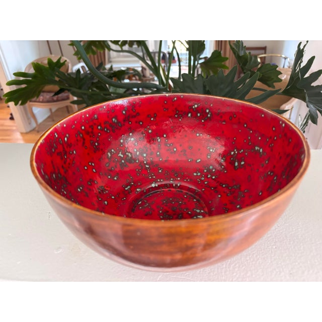 Contemporary 1960s Glazed Pottery Bowl, Signed For Sale - Image 3 of 8