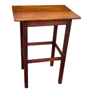 Authentic 1900s Oak Arts & Crafts / Mission Style Side Table For Sale