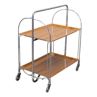Mid-Century Folding Serving Cart, Italy, 1970s For Sale