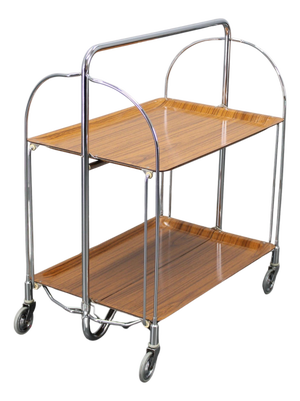 Mid-Century Folding Serving Cart, Italy, 1970s