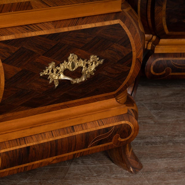 20th Century Pair of Large Rococo Inlaid Marquetry Cabinets, Sweden For Sale - Image 11 of 12