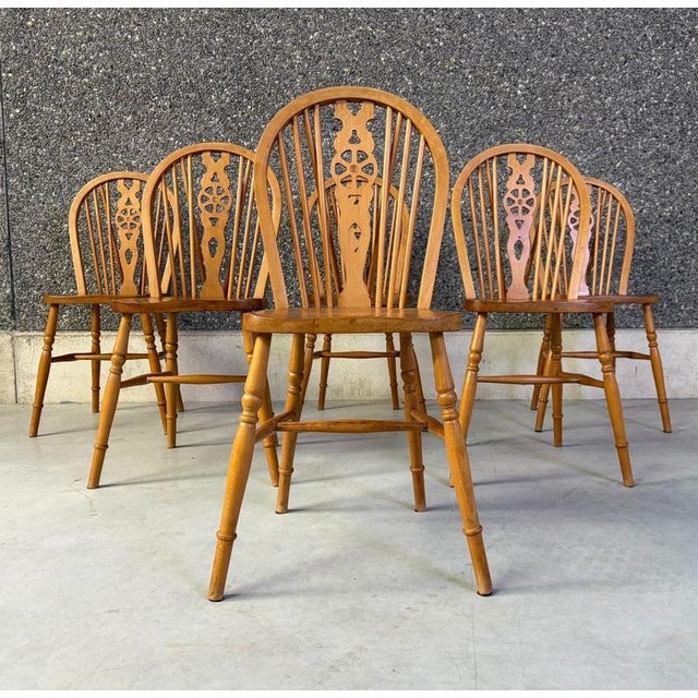 Rustic Vintage Dining Chairs from Ercol, 1950s, Set of 6 For Sale - Image 3 of 12