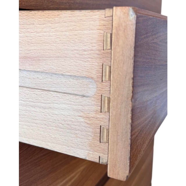 Walnut and Afromosia Tallboy Gunther Hoffstead for Uniflex, 1960 For Sale - Image 6 of 11
