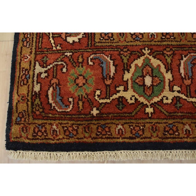 Heriz Rug 7’11” X 9’10” Red Wool Traditional Hand-Knotted Oriental Carpet For Sale - Image 11 of 14