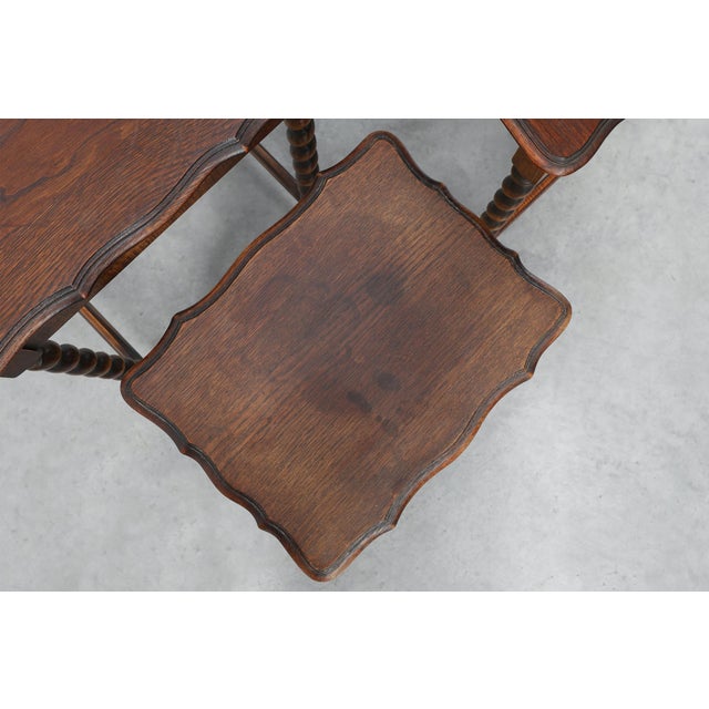 Antique Oak Barley Twist Nesting Tables, England, 1900, Set of 3 For Sale - Image 15 of 18