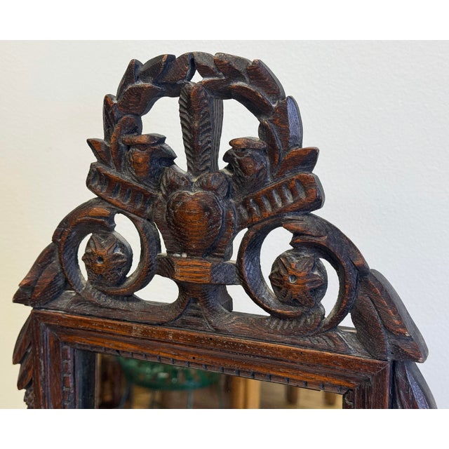 Antique French Carved Wood Tabletop Courting Mirror For Sale In Kansas City - Image 6 of 9