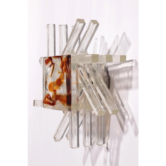 Metal Glass Wall Light from Poliarte, Italy, 1970s For Sale - Image 7 of 10
