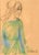 Study of a woman in profile by San Francisco artist William Kirchner (20th Century). Signed and dated "W. Kirchner 67" in...