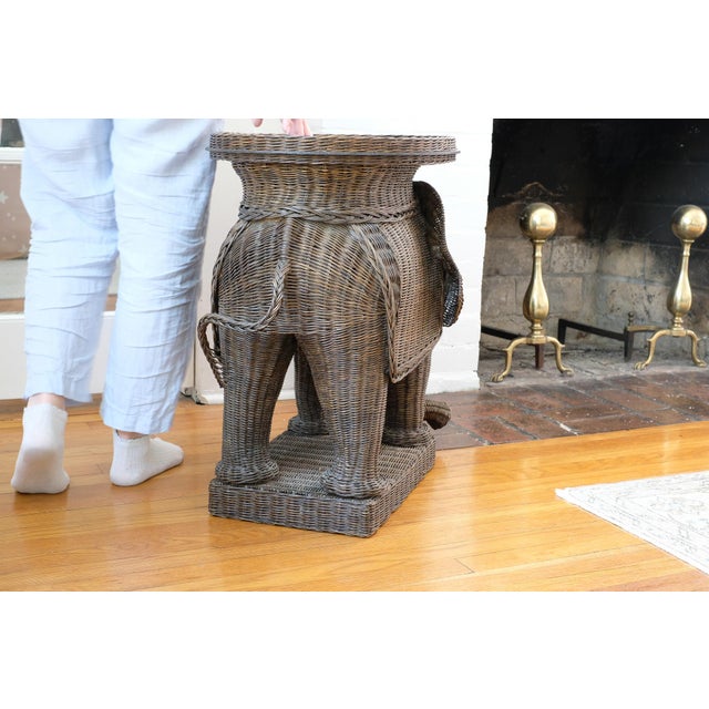 Large Wicker Italian Elephant Table For Sale - Image 4 of 6