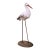 Mid-Century French Folk Art Concrete Crane Bird Garden Statue on Iron Stand For Sale