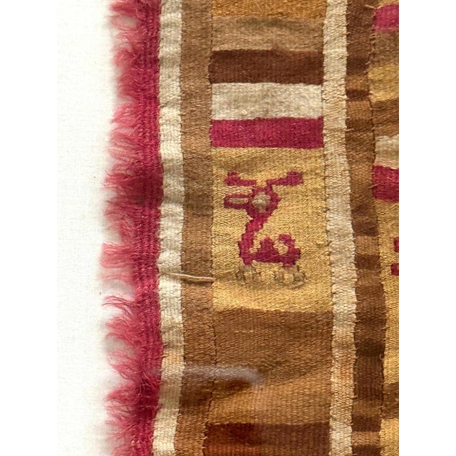 Mid-Century Modern Framed Finely Woven Pre-Columbian Pictorial Textile Chimu Musuem Quality For Sale - Image 3 of 14
