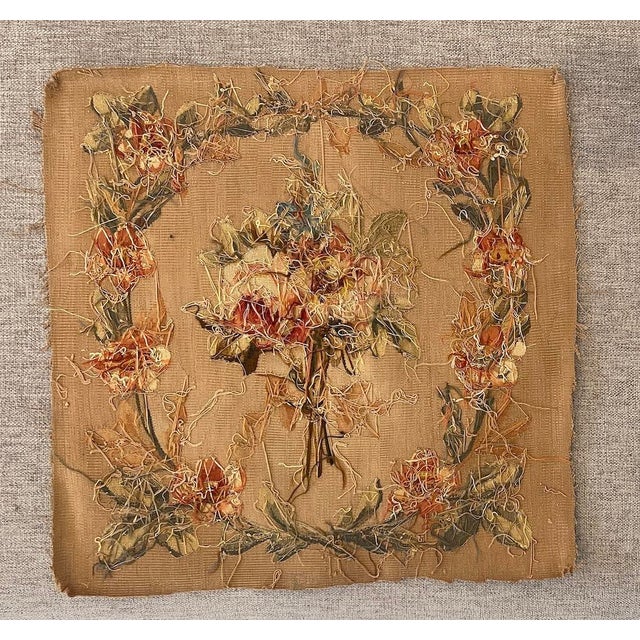 French French Needlepoint Textile Fragment, Late 19th Century Set of 4 For Sale - Image 3 of 11