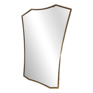 Vintage Mirror with Brass Frame, Italy, 1950s For Sale