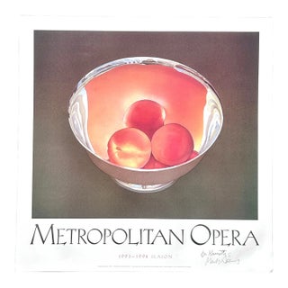 Vintage “Peaches in a Silver Bowl” Signed by Artist Mark Adams Metropolitan Opera 1993 - 1994 Season Poster For Sale