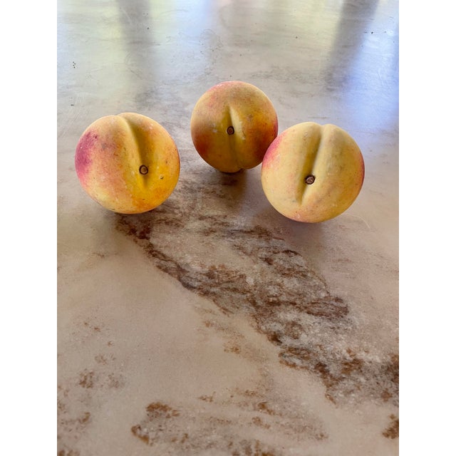 Figurative Trompe l'Oeil Peaches - Set of 3 For Sale - Image 3 of 5