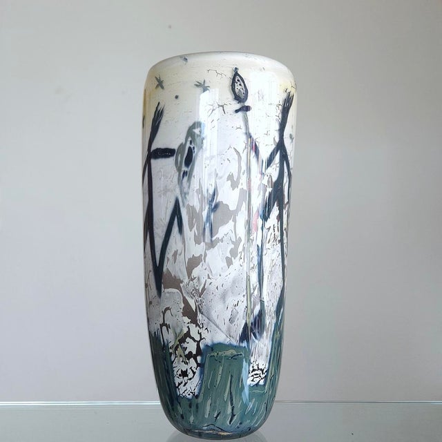 Glass Vase by Sandra De Clerk For Sale - Image 5 of 5