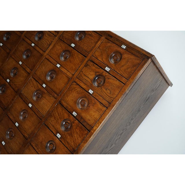 Large English Oak Apothecary Cabinet, 1920s For Sale - Image 6 of 18