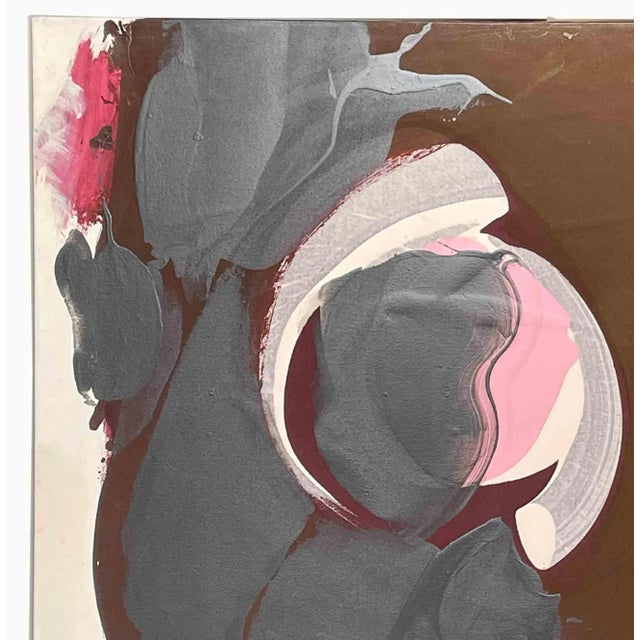 Modern abstract painting by Jeanne Risica. There is also an unfinished painting on the back side of the canvas. Jeanne...