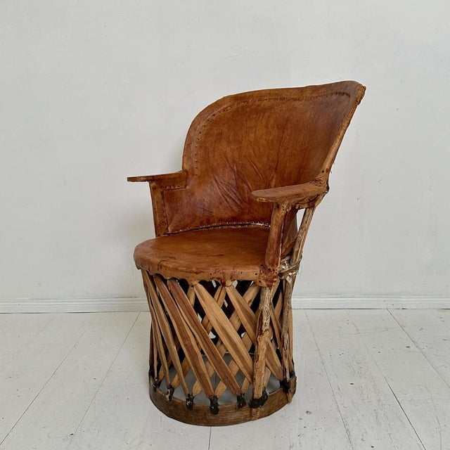 Mid-Century Modern Mexican Equipales Armchair in Leather and Wood, 1970 For Sale - Image 13 of 13
