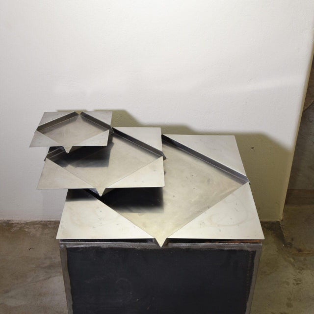 1970s Handmade Plated Tray by Renzo Bioli for Il Picchio Firenze, 1970s, Set of 3 For Sale - Image 5 of 10