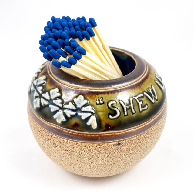 This antique Doulton Lambeth stoneware match striker is a wonderful example of Victorian ceramic tobacciana, dating from...