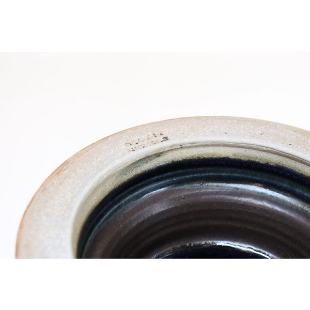 Vintage Studio Pottery Metallic Blue Pedestal / Votive Holder by Deanna Nichols For Sale - Image 17 of 18