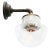 Mid-Century Modern Vintage Clear Glass & Brass Sconce with Cast Iron Arm For Sale - Image 3 of 7