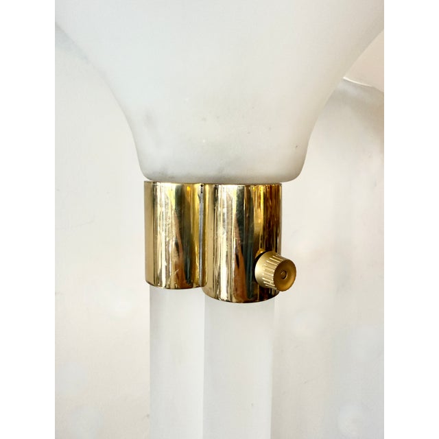 Pair of Sandblasted Lucite Torchieres by Karl Springer From 70's For Sale In Miami - Image 6 of 9