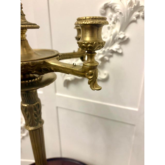 Antique Victorian Gilt Brass Six-Light Candlestick Stand, 1860s For Sale - Image 6 of 10