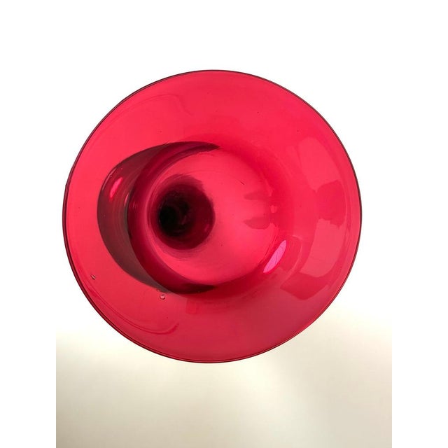 Art Glass Murano Ruby Red Floor Vase, Italy, 1960s For Sale - Image 12 of 18