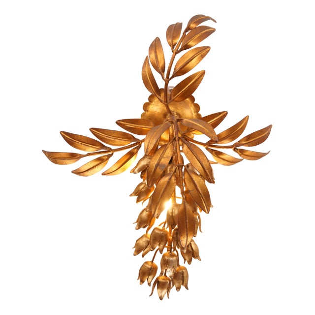 Hollywood Regency Pioggia Doro Wall Lamp attributed to Hans Kögl, 1960s For Sale