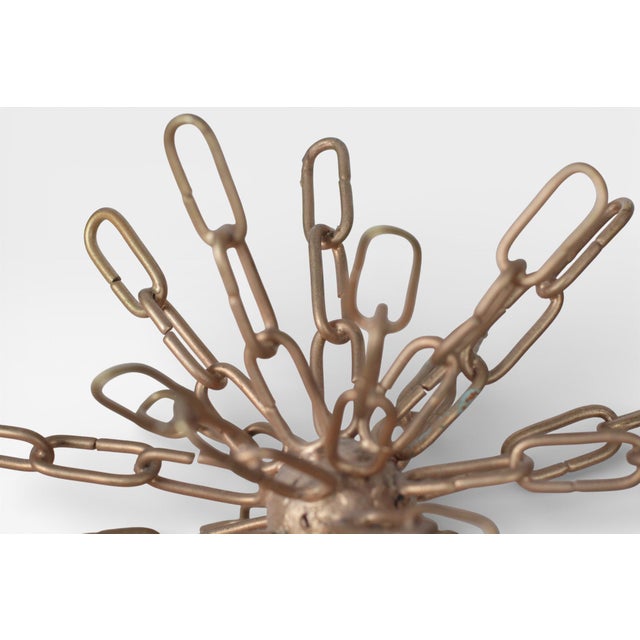 Mid 20th Century Atomic Starburst Gold Metal Chain Sculpture For Sale In Lexington, KY - Image 6 of 11