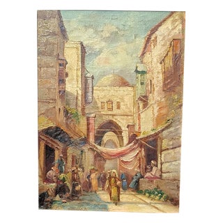 The Casbah of Istanbul, Oil on Canvas, 1930s For Sale