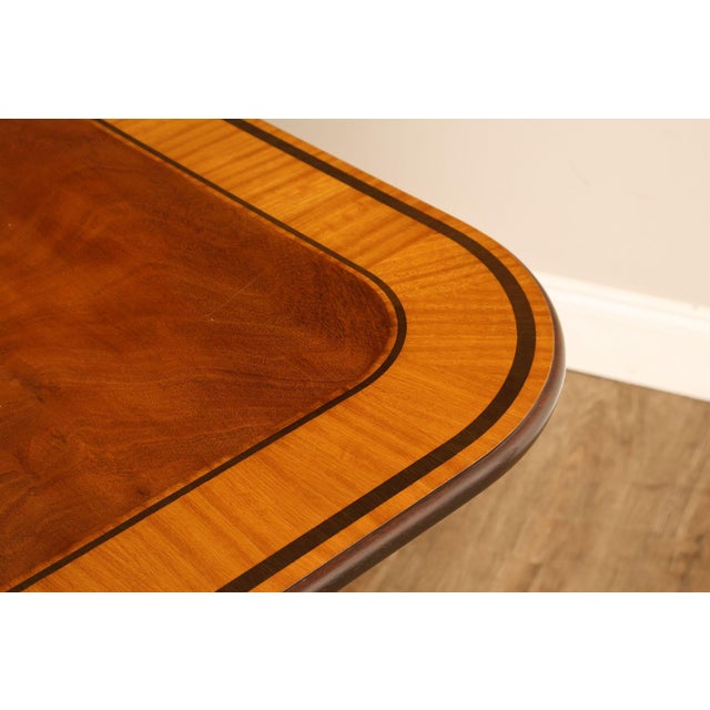 Baker Stately Homes Mahogany Double Pedestal Extendable Dining Table For Sale - Image 18 of 18