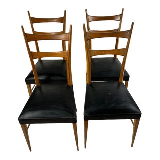 Mid-Century Italian Chairs, 1950s, Set of 4 For Sale
