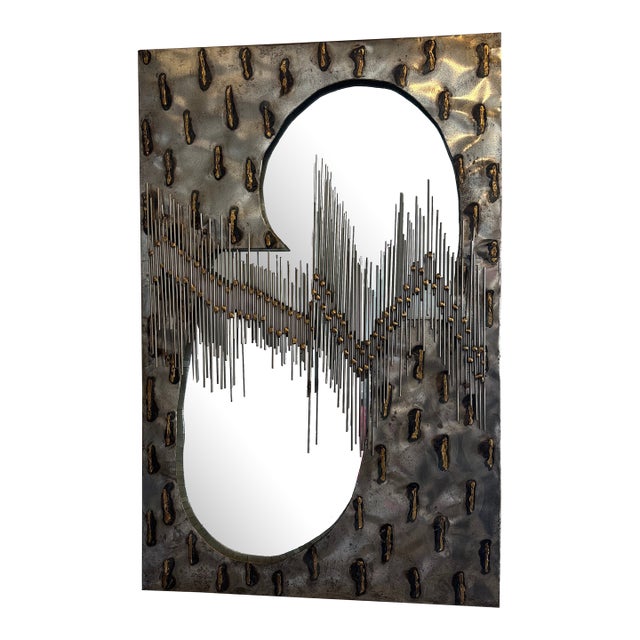 Mid 20th Century Brutalist Wall Mirror For Sale