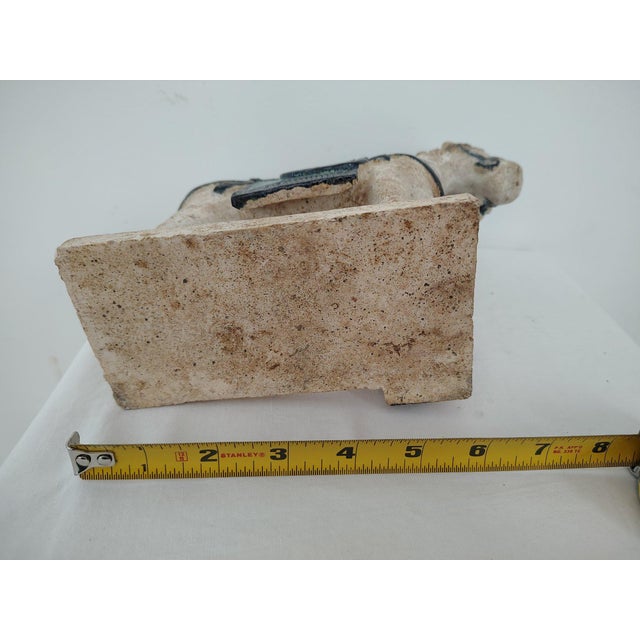 Antique 16th Century Chinese Ming Dynasty Glazed Pottery Horse and Groom - Rare Cobalt Blue and Turquoise Mingqi For Sale - Image 12 of 13