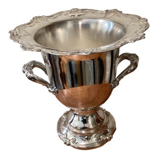 Mid 20th Century Victorian Style Silver Plated Trophy Cup Champagne Chiller Ice Bucket # 16414 For Sale