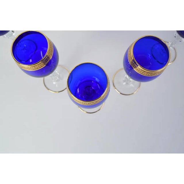 Mid-Century Stemmed Wine Glasses, 1950s, Set of 5 For Sale - Image 4 of 11