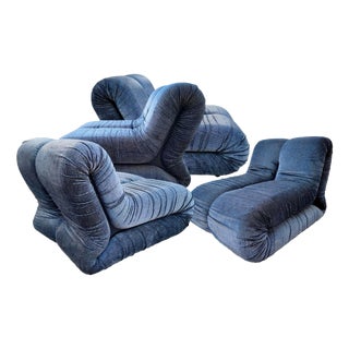 Pagrù Lounge Chairs by C. Vagnoni for 1P, 1968, Set of 4 For Sale