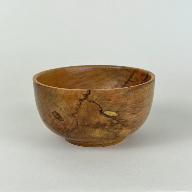 Vintage Turned Maple Bowl and Turned Honey Locust Bowl, Signed. A pair of studio craft bowls by Jim Bewley. In very good...