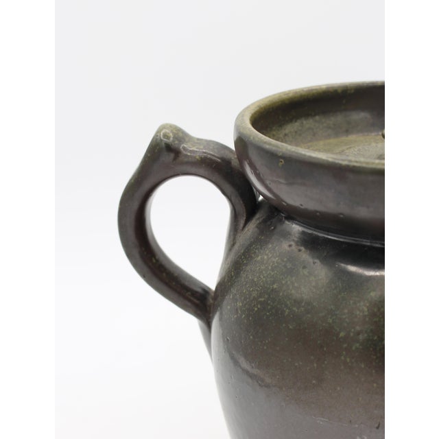 Ceramic 1960-1972 American Ben Owen Master Potter Stamped Lidded Pitcher For Sale - Image 7 of 9