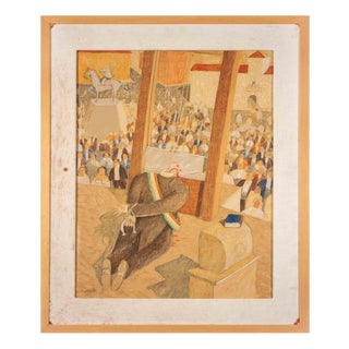 Alberto Gallerati, An Unloved and Very Unlucky Mayor, Oil Painting, 1980s For Sale