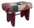 Antique Primitive American Quilted Top Red Painted Solid Wood Low Stool For Sale