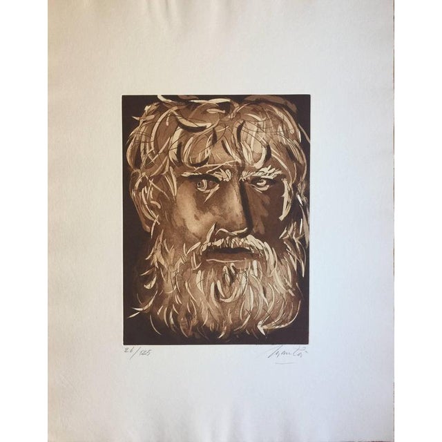 Giacomo Manzú, Head of Oedipus Edition of 125, 1970s, Etching For Sale
