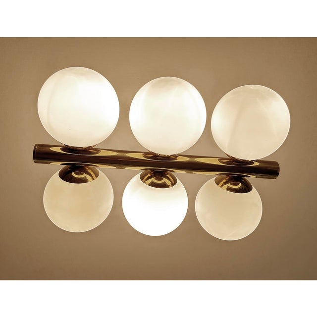 Vintage Glass Pendant Light in the style of Stilnovo, 1950s For Sale - Image 12 of 18