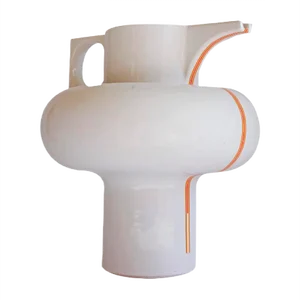 Orange Striped Ceramic Pitcher or Vase by Sergio Asti for Cedit, Italy, 1960s